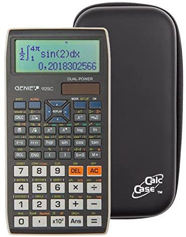 Wissenschaftlicher Taschenrechner 92SC Schultaschenrechner mit 580 Funktionen - für den Matheunterricht ab der 5. Klasse - EIN- und Ausgabe wie im Schulbuch - Solar- und Batteriebetrieb schwarz