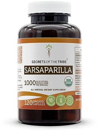 Secrets of the Tribe Sarsaparilla USDA Organic | Made with Vegetarian Capsules and Certified Organic Sarsaparilla (Hemidesmus indicus) Dried Root (120 Capsules)