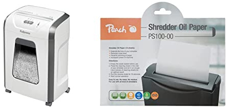 Fellowes Aktenvernichter 12 Blatt Partikelschnitt (P4), weiß & Peach PS100-00 Aktenvernichter Service Kit | 12 Ölpapiere | Aktenvernichterpflege | für hohe Schneidleistung | einfache Handhabung