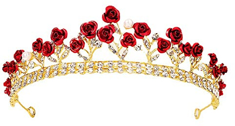 Prinzessin Diadem Hochzeit Tiara, gold Strass Königin Krone, Göttin, Königin, Weihnachtskostüm, Cosplay, für Prom, Festzüge, Party, Gold Kopfschmuck, Frauen