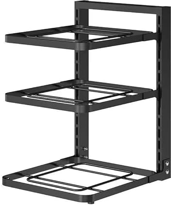Organizador de Sartenes y Ollas, Estante Organizador de Ollas y Sartenes, Organizador de Ollas de Esquina Redonda de Cojinete Fuerte Multicapa para Almacenamiento de Armario de Cocina(3 Tier)