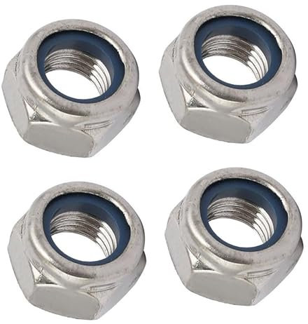 MACHSWON Hex Lock Nuts for Machinery Industry Home Appliances Nylon Insert Self-Locking Nuts Stainless Steel Anti-Loose Locknuts M12 x 1.5mm 4pcs