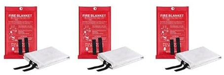 Sollee 3pack1x1, Manta ignífuga Manta ignífuga de Fibra de Vidrio Manta ignífuga Emergencys Mantas ignífugas para COC Coche Camping Chimenea