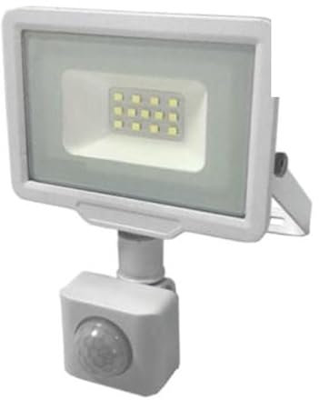 Silumen Proyector LED 10 W IP65 con sensor de movimiento, color blanco neutro 4200 K, 5500 K, blanco
