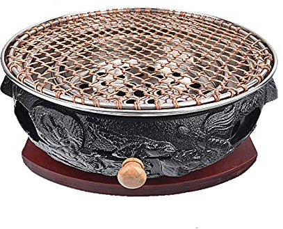 Umiup BBQ Fornello per Barbecue, Barbecue, Griglia A Carbone Senza Fumo Superiore, Griglia in Ghisa, Servito con Teglia da Forno in Pietra Maifan + Rete per grigliate, Interno/Esterno (Colore : K