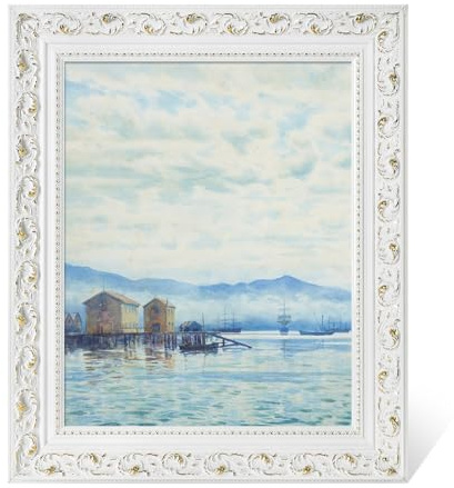 FOLKOR DIY Ornate Frame for 16x20 Canvas Paintings, 3 Wide Antique White for Oil Painting Art Prints, Wood Frame for Home Living Room Wall Decor (Empty, No Backboard)