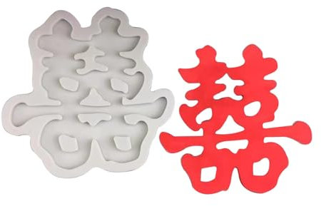 Moldes Tartas Silicona 2 Piezas De Doble Felicidad Forma De Palabra Molde De Silicona De Fondant De Chocolate Molde De Decoración De Pasteles Para Hornear En Casa