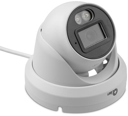 Qian Cámara Vigilancia IP PoE Torreta 5MP H.265+ Codificación Inteligente | Resolución 2560 × 1920 a 20fps | Visión Nocturna hasta 30 m | Detección Intrusos | Micrófono | Visualización Web