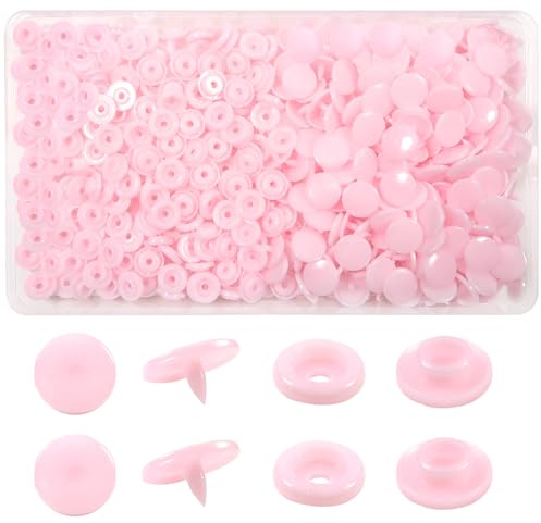 TOAOB T5 Kunststoff Druckknöpfe Nähfrei 12mm 150 Set Rosa Buttons | mit Aufbewahrungsbox Kurzwaren Nähen, Basteln Buttons für DIY Zubehör Nähen Kleidung Handwerk Scrapbook