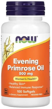Now Foods - EVENING PRIMROSE OIL 500 mg | Aceite de Onagra | Rico en Ácido Gamma-Linolénico (GLA) para el apoyo a la salud de la piel y de la mujer - 500 mg - 100 Cápsulas Blandas