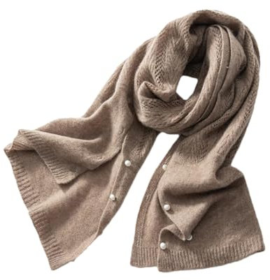 Herren Kaschmir-Schal, warm, gestrickt, weiblich, Wickelschals, Braun Grau, One size