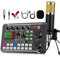 LEIOUS F998 Live Sound Card with DJ Mixer Effects & Voice Changer, Professional Audio Mixer, USB, Battery Powered, Black
