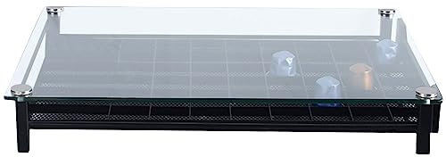 VIIROUD Cassetto per Capsule Caffè, Dispenser di Cialde Caffè - Dimensioni: 41*29*7CM - portacapsule di caffè vetro trasparente trasparente
