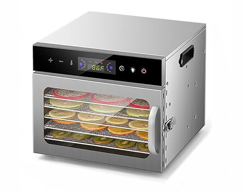 Déshydrateur Alimentaire, Déshydrateur Viande en Acier Inoxydable pour Jerky, Déshydrateur 6/8/12 Plateaux avec Température et Minuterie Réglables, Séchoir Alimentaire pour Fruits, Légumes