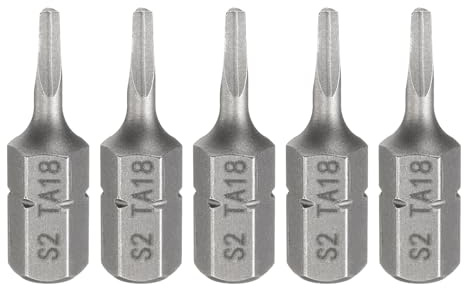 sourcing map 5pcs Magnetico Triangolo Cacciavite Bit TA18 1/4 Hex Shank 1 (25mm) Lungo Magnetico S2 Acciaio Industriale Grado Cacciavite Bit Triangolare Testa Trapano Elettrico Punte