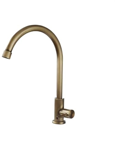 Wasserhahn Küche Messing-Küchenarmatur, Antik-Finish, Einhebelmischer, nur Retro-Kaltwasserhahn, drehbarer Waschbeckenhahn Für Küchen(Antique)