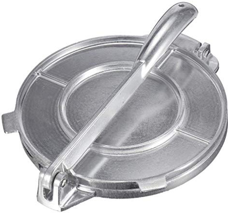 Prensa mexicana para tortillas, hecha de aleación de aluminio, utensilios de cocina portátiles, color plateado