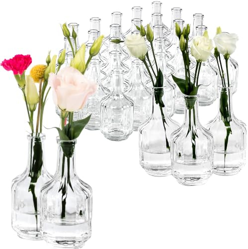 35 Vintage Vasen mit Rillen & Glanz, Großpack Tischdeko Set | Väschen als Deko für Hochzeit, Feier und Events - kleine Tischvasen und Minivasen für Tischdeko