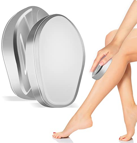 UQQU Crystal Hair Eraser for Hair Removal, Crystal Hair Remover for Men and Women, Magic Crystal Hair Remover with Gentle Skin Exfoliation, Reusable, Easy to Use, Works On All Body Parts - ‎Silver