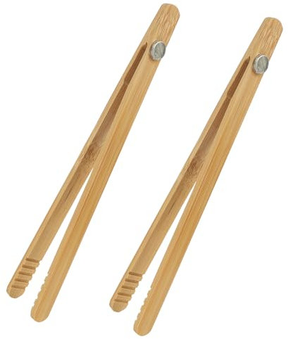 Toast Tongs Magnetic Food Grade Eco-Friendly Bamboo Reusable Heat-Resistant ​Toaster Tongs for Toaster Cheese Bacon Muffins High-Strength 8 Kitchen Utensils Set of 2