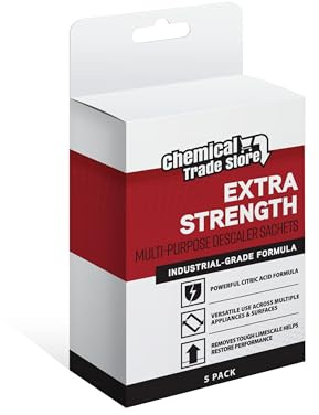 Chemical Trade Store - All-Purpose Descaler Sachets - 5 x 50g Limescale Remover for Kettles, Coffee Machines, Irons, Showerheads - Citric Acid Powder, Eco-Conscious Formula