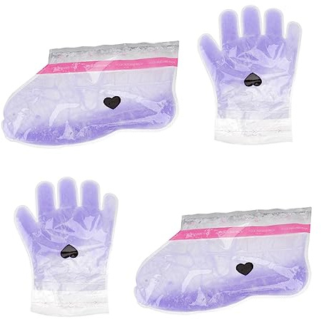 OATIPHO 2 Paar Paraffinwachs Hand und Fußabdeckungen Lavendel mit Langanhaltender Wirkung und Komfortablem Vliesmaterial für Effektive Fußpflege und Handtherapie
