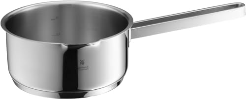 WMF Function 4 Advanced Stielkasserolle 16cm, Kochtopf klein 1,4l, Milchtopf Induktion, Cromargan Edelstahl poliert, wärmereduzierende Griffe, Innenskalierung, breiter Schüttrand, silber