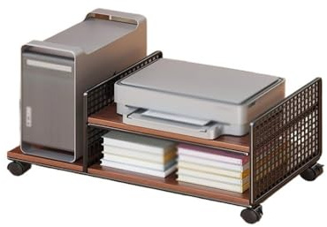 CVNIMV Soporte para computadora, Soporte para CPU, Estante para Impresora, Caja de Escritorio, Soporte para Carrito móvil con Ruedas con Bloqueo, Estante de Almacenamiento Multifuncional,