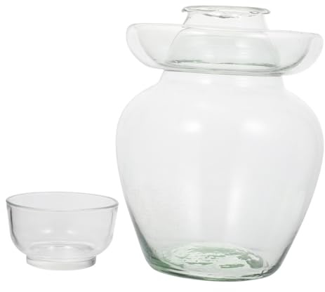 Hemobllo Bocal à Cornichons en Verre Épais, Grand Format, Cuisine | Bords Arrondis, Surface Lisse, Nettoyage Facile, Pot de Conservation Alimentaire, Usage Domestique