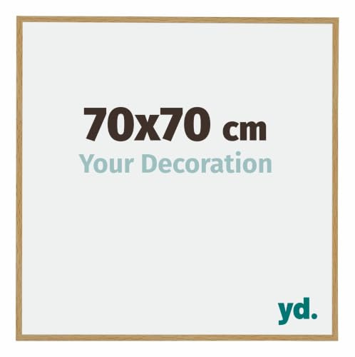 yd. Cornice 70x70 cm Faggio Chiaro - Cornice in Plastica Evry | Your Decoration, Vetro acrilico antiriflesso, Montaggio a parete, Adatta per foto, poster o puzzle, Made in Holland