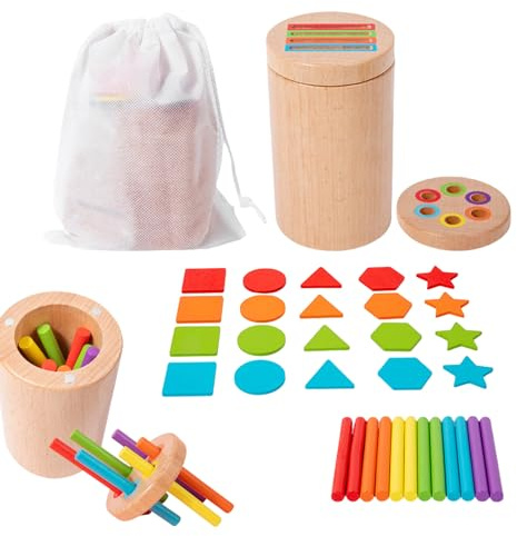 Giochi di Categorizzazione | Giocattolo Educativo in Legno Per Sviluppare la Motricità Fine,Attività di Apprendimento dei Colori,Per Aula Casa Viaggio Bambini Ragazzi Ragazze Compleanno Natale
