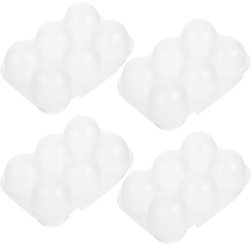 DOITOOL Huevera Transparente de 6 Rejillas con Tapa para Refrigerador y Camping, Caja de Almacenamiento Reutilizable de Plástico Pp para Huevos