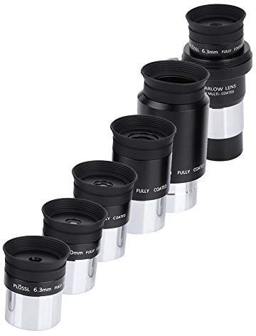 Juego de oculares para telescopio, 2X 6,3 mm, 10 mm, 12,5 mm, 20 mm, 32 mm, Kit de Accesorios para telescopio óptico Multicapa