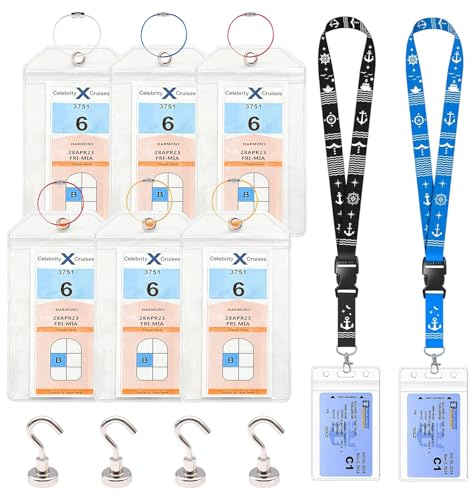 Kofferanhänger für Kreuzfahrten, mit 8er Gepäckanhänger für Kreuzfahrten 2 Lanyard & 4er Magnet-Haken Kreuzfahrt Must Have Zubehör mit AIDA, MEIN SCHIFF, TUI (19 * 11cm)