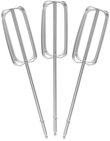 VALICLUD 3pcs Stainless Steel Hand Mixer Attachments Egg Beater Replacements Compatible with Electric Mixer Kitchen Tool for Baking and Home Cooking with Easy Hygienic Cleaning
