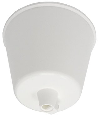 Baldachin Weiß glänzend Kunststoff mit Feststellschraube für Zuleitung Lampenkabel Pendelleuchte Leuchtentopf Lampentopf Deckentopf ø 92mm H. 70mm