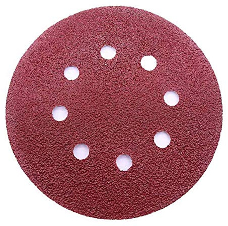 Maveek 50 Pieces 8 Holes Sanding Discs 40 Grit 5 inch Hook and Loop Sandpaper Assortment for Random Orbital Sander