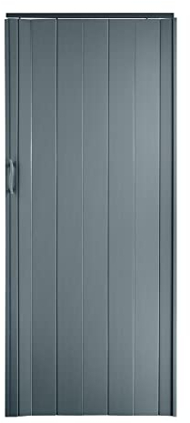 h&s Falttür/Schiebetür Grau H. 202 cm B. bis 84 cm Neu mit Doppelwandprofil 0,7 cm