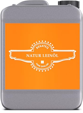 BEKATEQ Natur Leinöl, 10L für Holzböden, Parkett, Treppen, Terrasse, Gartenmöbel I Holzöl & Imprägnierung farblos farbvertiefend I Holzschutz & Pflegeöl für innen & außen I lösemittelfrei BE-200