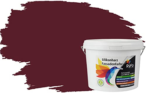 RyFo Colors Silikonharz Fassadenfarbe Lotuseffekt Trend Weinrot 3l