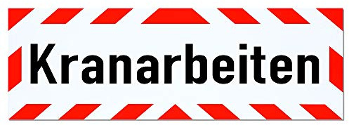 Magnetschild Kranarbeiten | Schild magnetisch | mehrere Größen lieferbar (35 x 11 cm)