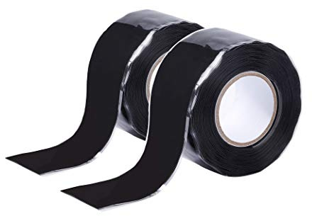 MengH-SHOP Selbstverschweißendes Silikonband Wasserdicht Silikon Tape Reparaturband Selbstklebendes Abdichtband Ideal für Schlauchreparatur, Kabelreparatur, Rohrreparatur 2 Rollen (Schwarz)