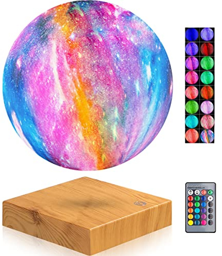 VGAzer Schwebende Mondlampe, schwebt und dreht sich in der Luft, Nachtlampe für Büro, Zuhause, Dekoration, Geschenke, Weihnachten (Galaxie-Oberfläche in 16 Farben)