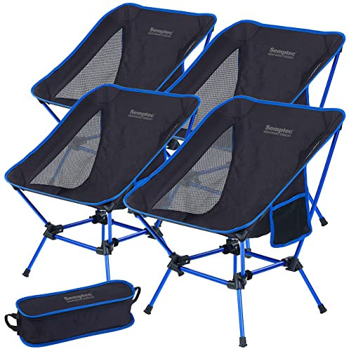 Semptec Urban Survival Technology Camping Klappstuhl: 4er-Set klappbarer Campingstuhl, 2 Sitzhöhen, extra-leicht, bis 120 kg (Camping Klappsessel, Campingstuhl faltbar leicht)