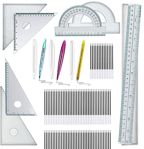 Yayatty Moules en Résine Silicone - 3 Stylos avec 100 Recharges, 4 Moules pour Règle - Kit de Bricolage pour Artisanat