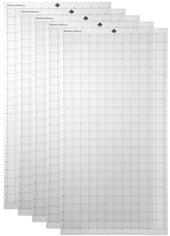 Karlak Ersatz-Schneidematte transparente Selbstklebende Cricut-Matte mit Messgitter 12x24 Zoll für Silhouette Cameo Cricut Explore Plottermaschine 5PCS