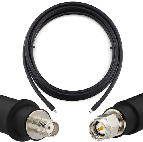 50m SMA Stecker auf SMA Buchse Antennenkabel – 8D-FB Ultra-Verlustarmes Ø11.1mm Verlängerungskabel (50 Ohm) – für LTE CDMA GSM DCS 3G 4G 5G Signalverstärker/WLAN-Router/Ham/ADS-B/GPS/RF-Radio