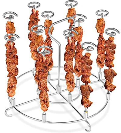 Techson Air Fryer Skewer Stand, Stainless Steel Kebab Grill Rack Holder, Air Fryer Accessories for Instant Pot 6 Qt