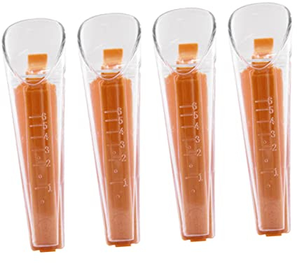 Angoily Yeast Measuring Cups Set of 4 with Sealing Clip, Reusable Graduated Baking Measuring Cups for Dry Yeast, Kitchen Metering Spoons for Home and Bakery Use
