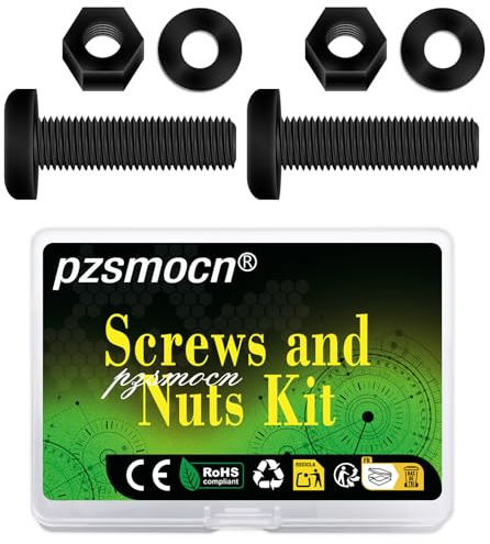 pzsmocn 150 Pièces/50 Ensembles M6*30 mm en Plastique Nylon Noir Croix Tête | Ronde Kit Bricolage Fil, Vis Rondelle Assemblage, Écrou Isolante Électronique, Hexagonal Taille Câble, Combinaison Standard